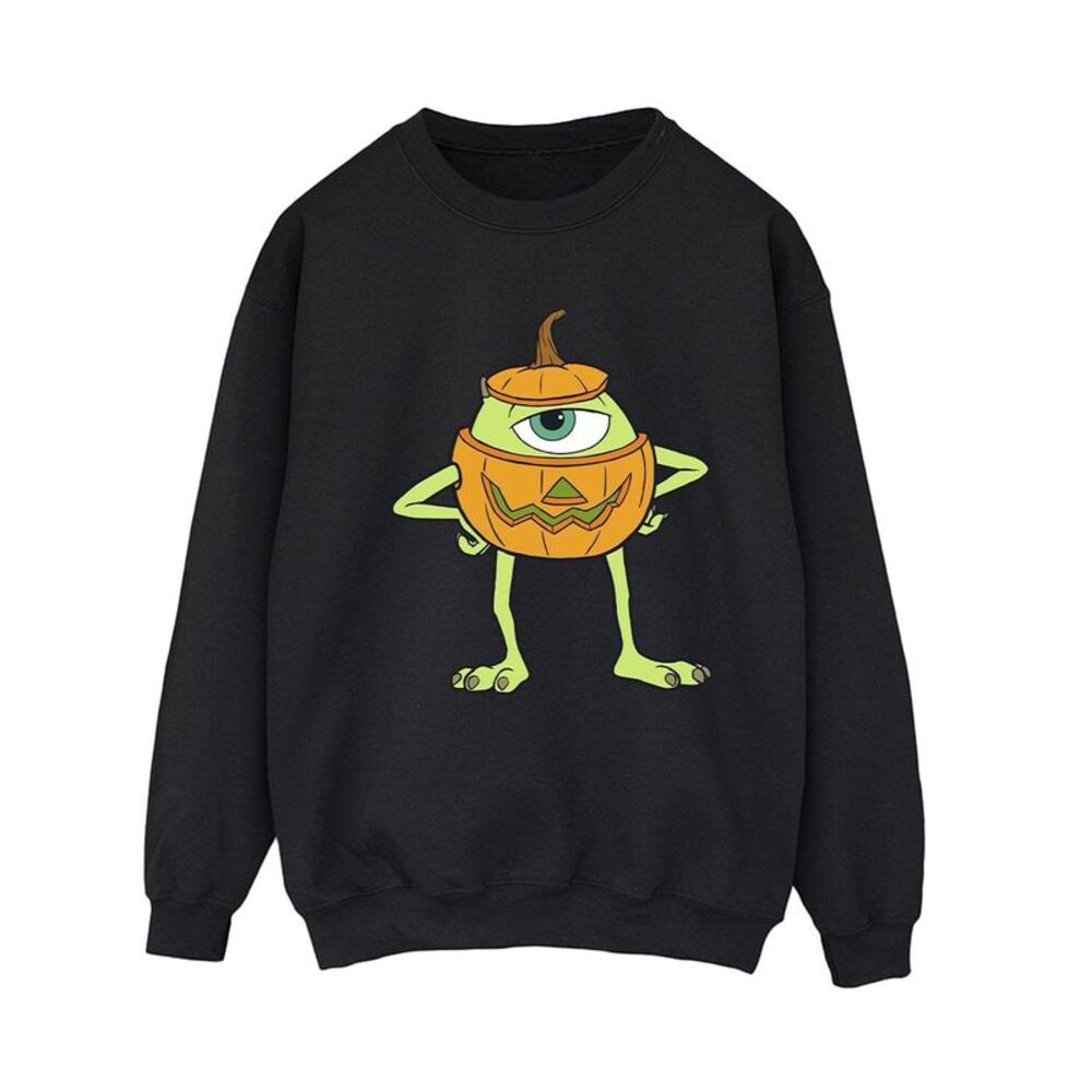 Monsters Inc Womens/Ladies Mike Pumpkin Halloween Sweatshirt / Black